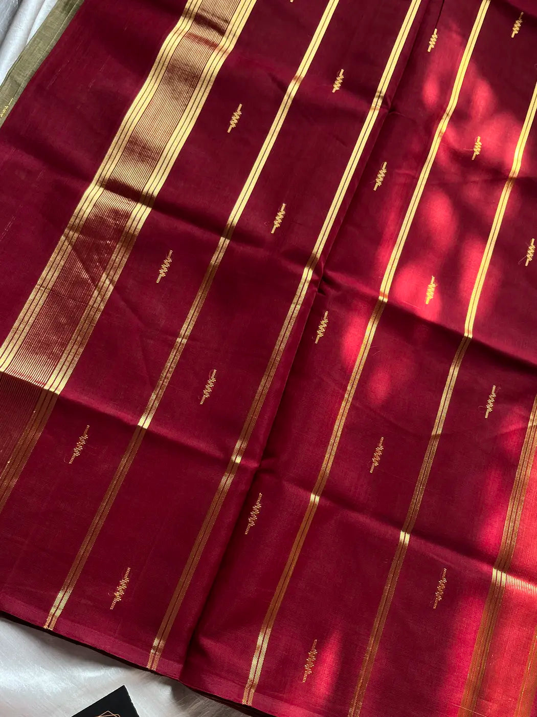 Vegan Silk Saree – Olive Ash | Handloom Art Silk