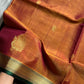 Vegan Silk Saree – Blushcopper & Green | Handloom Art Silk
