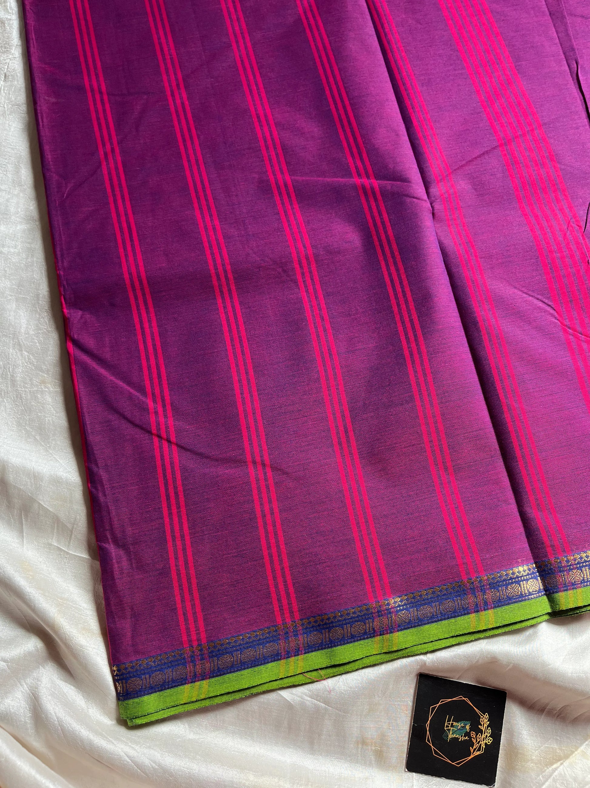 Madisar Edit | Vaadamalli Purple 10 Yards Madisar Kanchi Cotton Saree