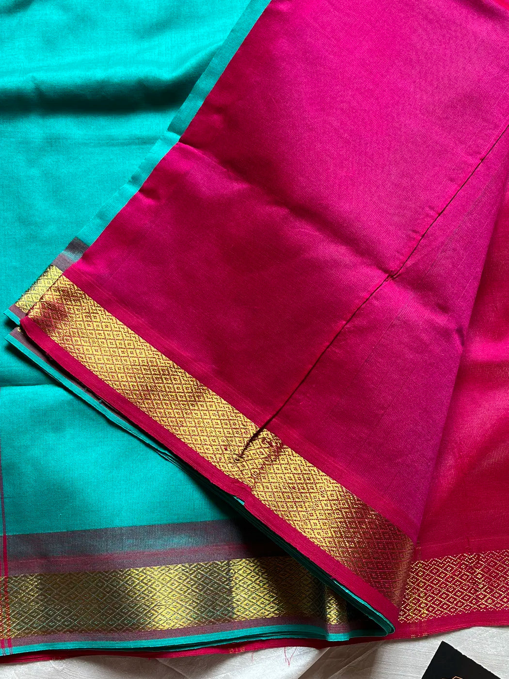 Pattu Nool Edit - Handloom Kanchi Silk Cotton Saree – Vintage Blue