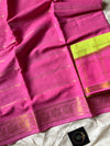 Pink Sungudi cotton saree with velthari checks – House of Thansha