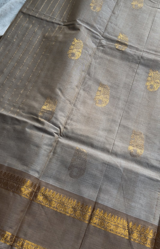 Royal Drapes | Beige Kanchi Cotton Saree