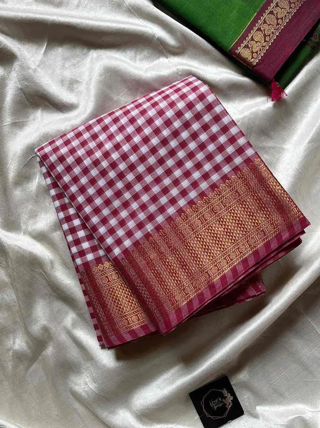 Mini Kattam – Pastel Pink Chettinadu cotton (Without Blouse)