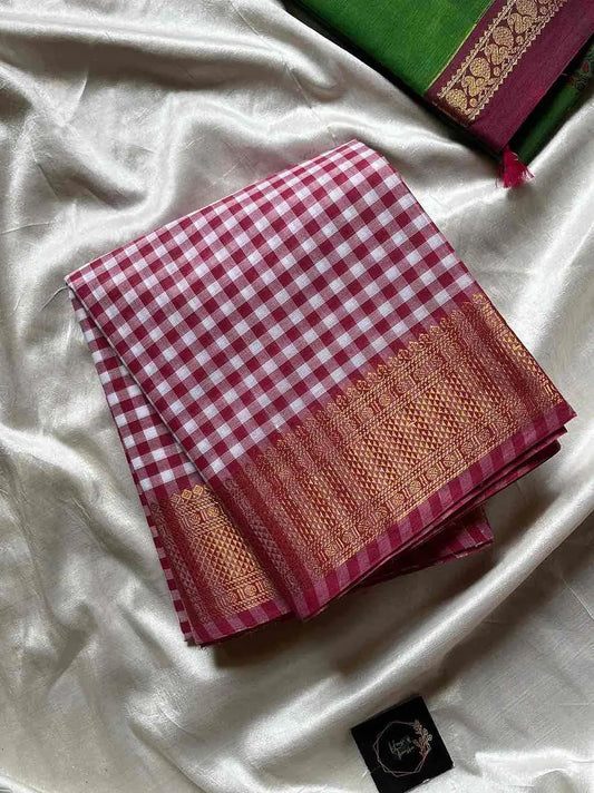 Mini Kattam – Pastel Pink Chettinadu cotton (Without Blouse)