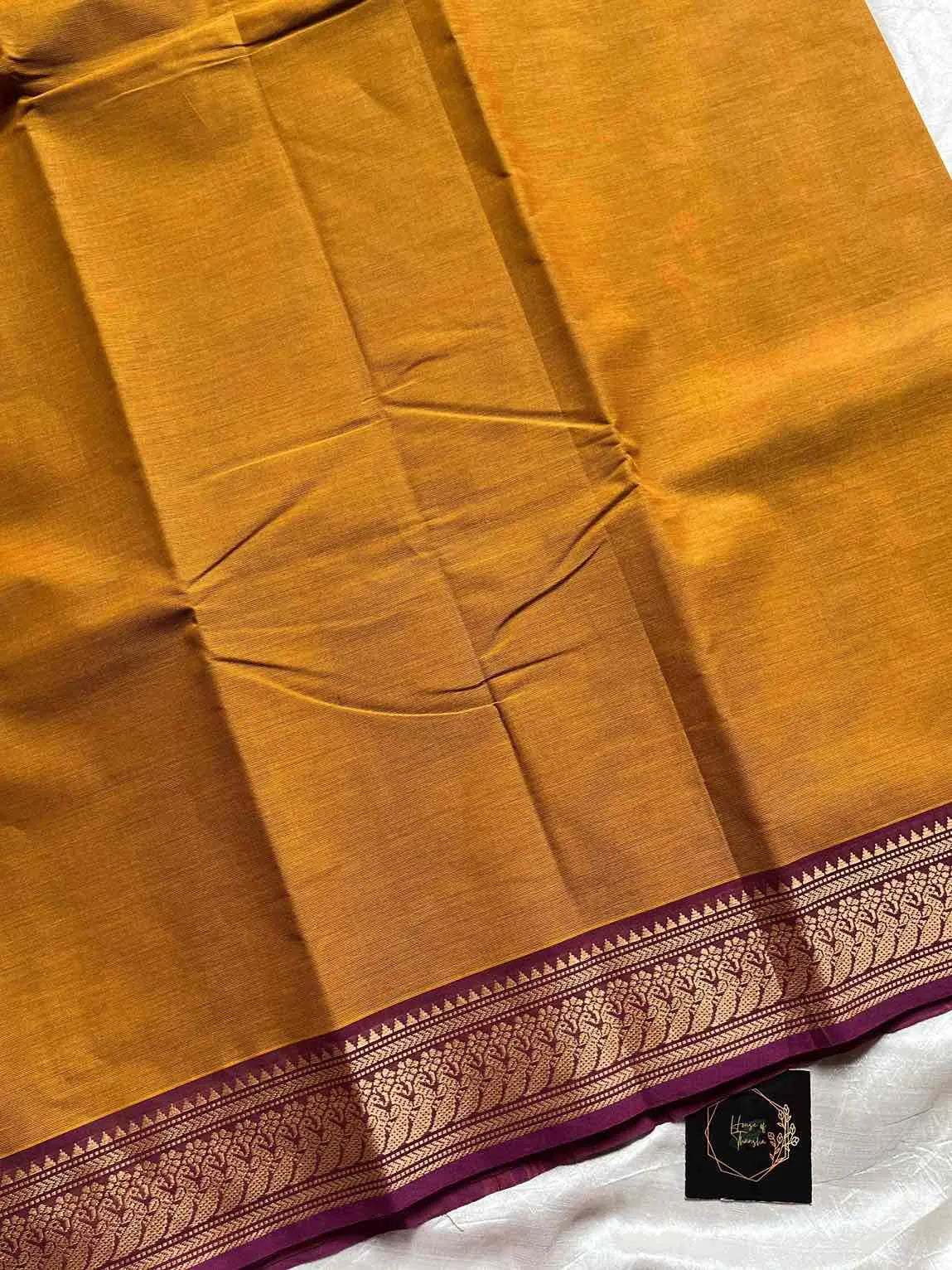 Chettinadu Cotton Saree –  Yellow (Without Blouse)