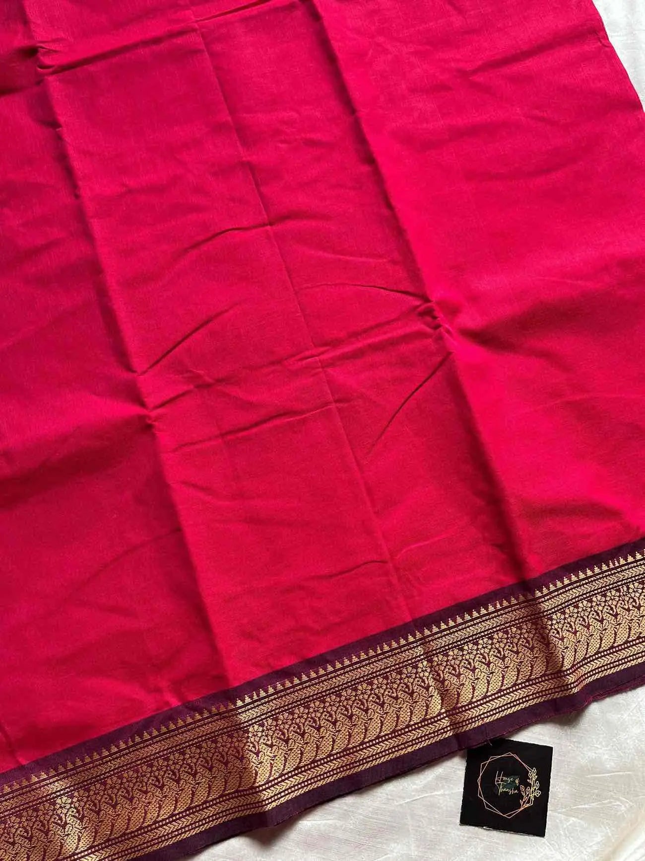 Chettinadu Cotton Saree –  Pink (Without Blouse)