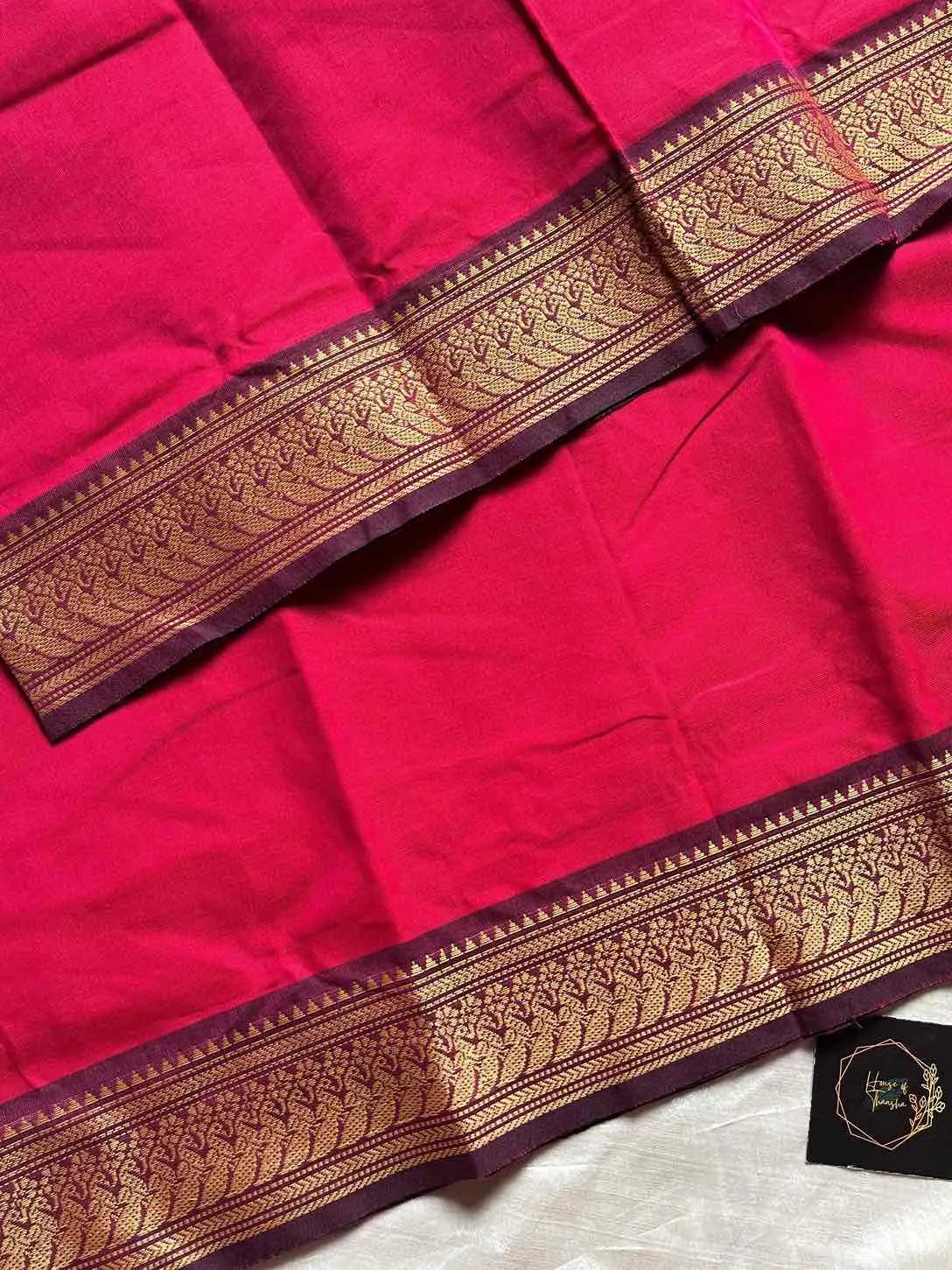 Chettinadu Cotton Saree –  Pink (Without Blouse)
