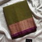 Chettinadu Cotton Saree –  Green (Without Blouse)