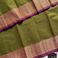 Chettinadu Cotton Saree –  Green (Without Blouse)