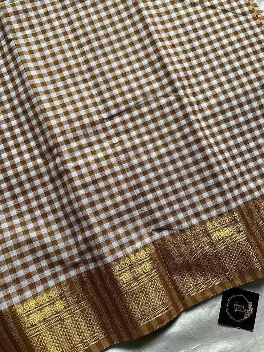 Mini Kattam – Pastel Mustard Chettinadu cotton (Without Blouse)