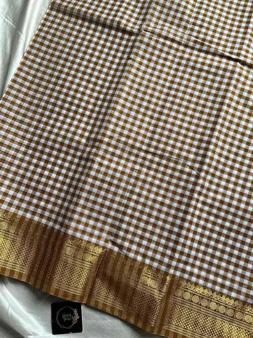 Mini Kattam – Pastel Mustard Chettinadu cotton (Without Blouse)