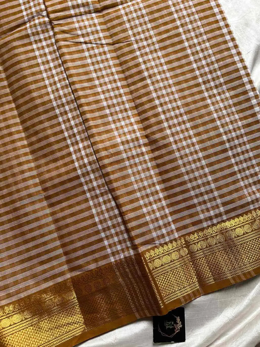 Mini Kattam – Pastel Mustard Chettinadu cotton (Without Blouse)