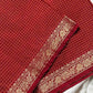 Mini Kattam – Reddish Maroon Checked Chettinadu Cotton Saree (Without blouse)