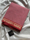Mini Kattam – Pastel Red Checked Chettinadu Cotton Saree