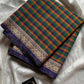 Mini Kattam – Checked Chettinadu Cotton Saree (Without blouse)