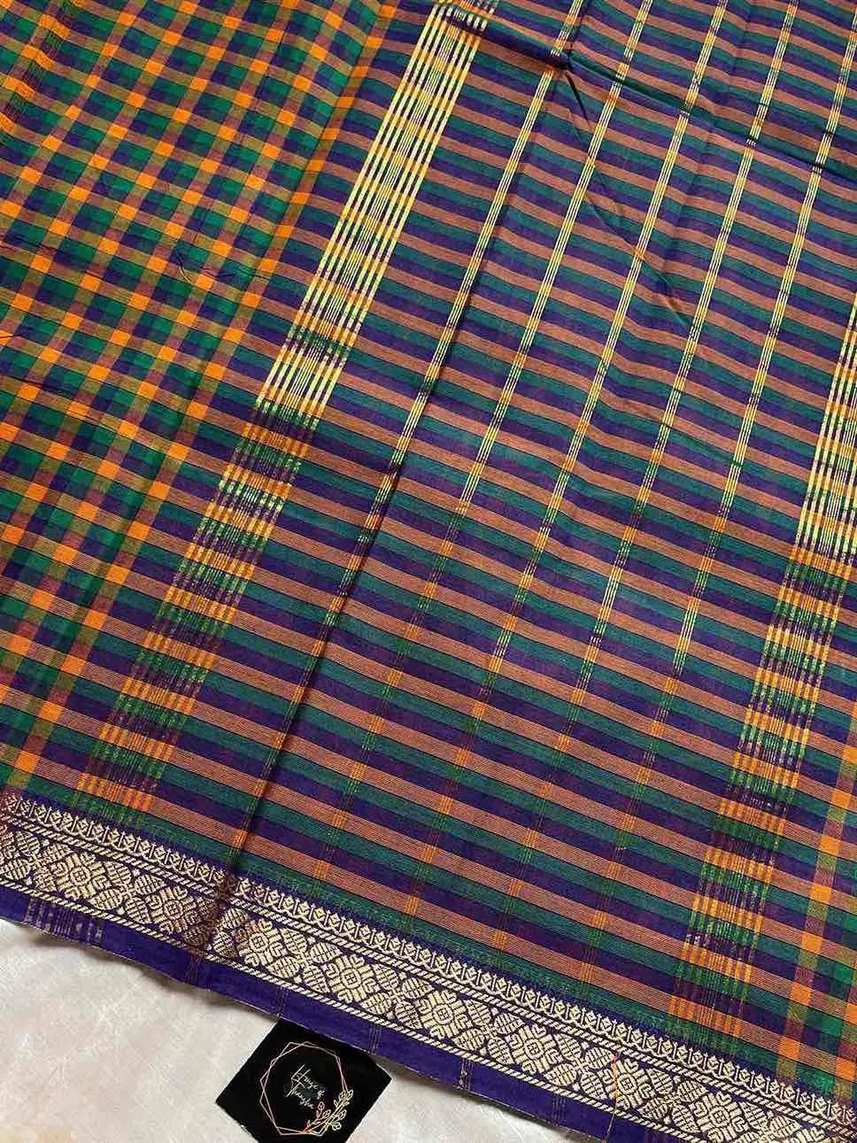 Mini Kattam – Checked Chettinadu Cotton Saree (Without blouse)