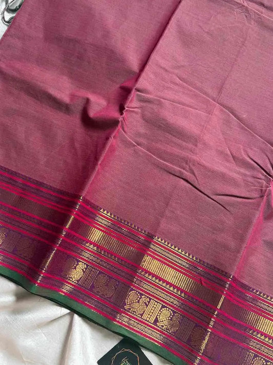 Subtle Weaves | Pastel Pink Kanchi Cotton Saree