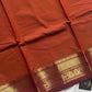 Subtle Weaves | Rust Orange Kanchi Cotton Saree