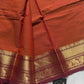 Subtle Weaves | Rust Orange Kanchi Cotton Saree