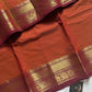 Subtle Weaves | Rust Orange Kanchi Cotton Saree