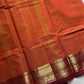 Subtle Weaves | Rust Orange Kanchi Cotton Saree