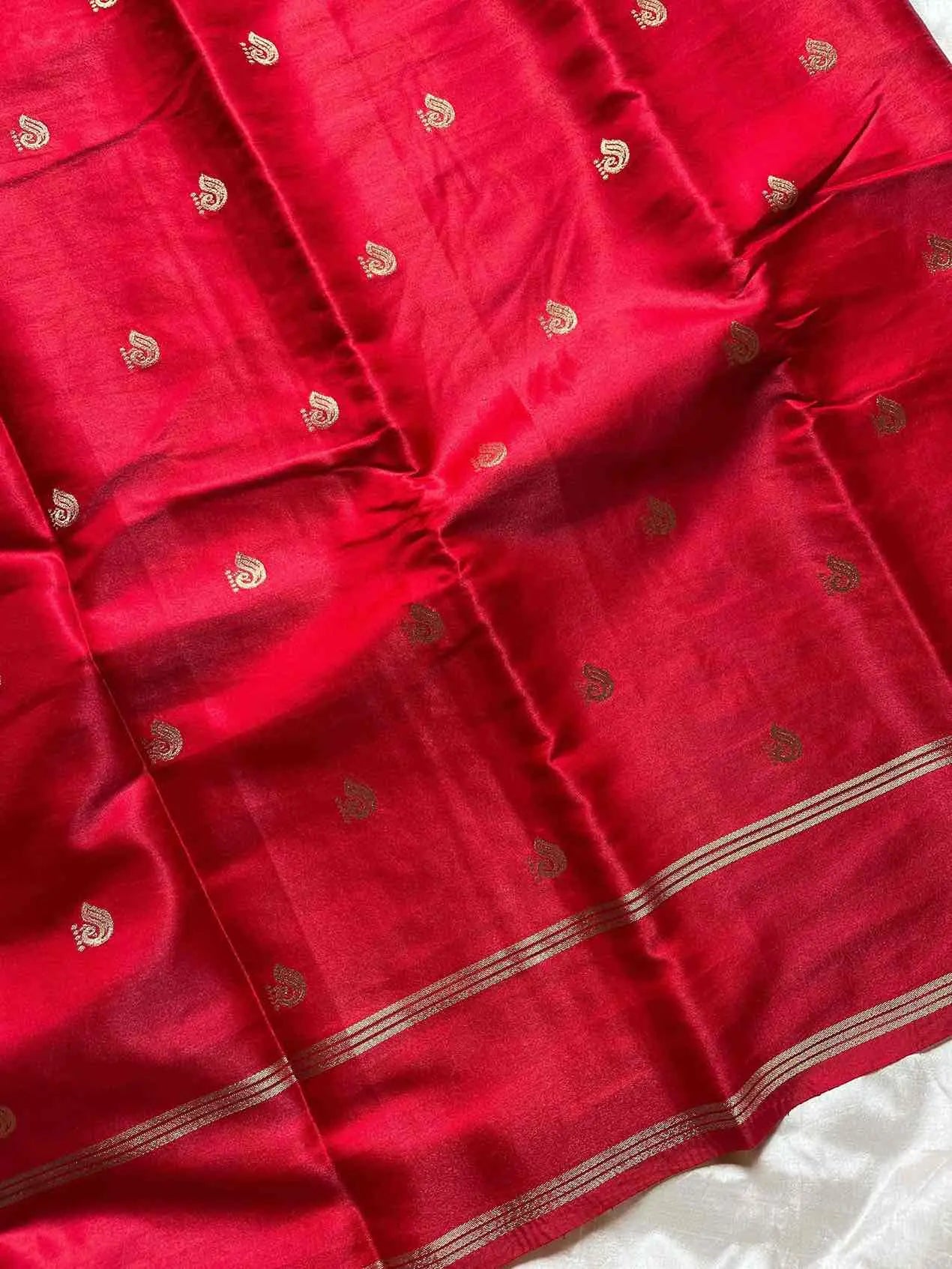 Crepe Silk Saree – Red