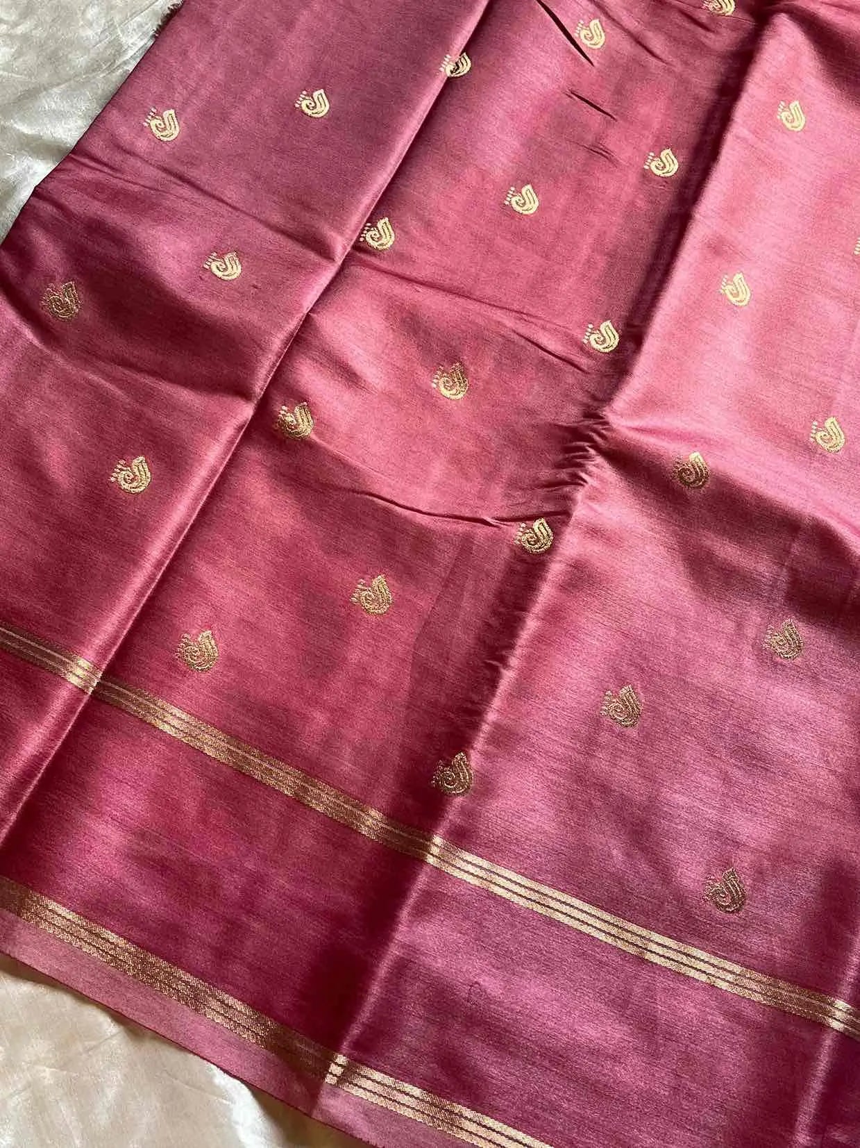 Crepe Silk Saree – Pastel Onion pink