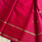 Crepe Silk Saree with golden zari peacock motif and grand pallu – House of Thansha