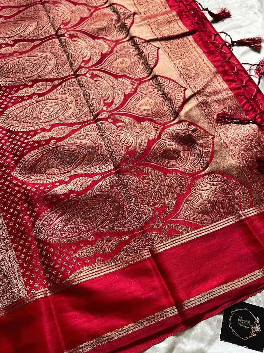 Crepe Silk Saree – Red