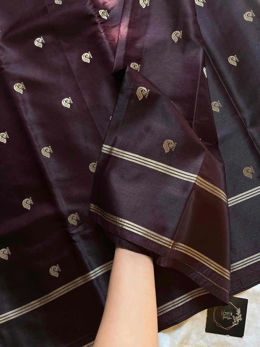 Crepe Silk Saree – Coffee brown