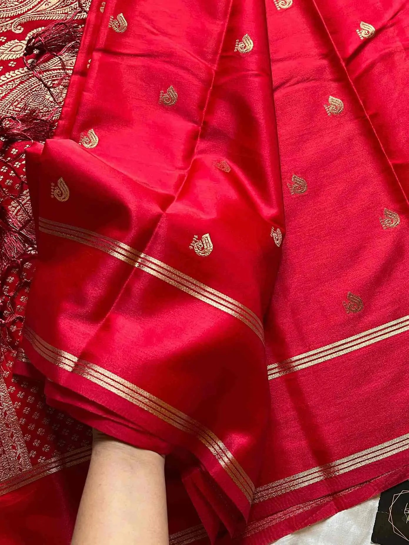 Crepe Silk Saree – Red