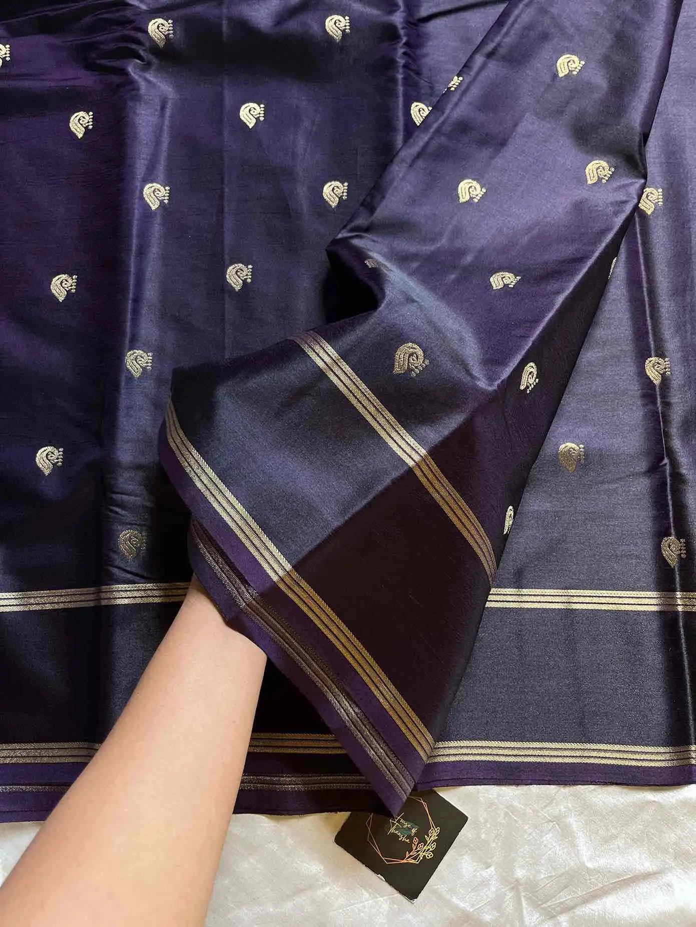 Crepe Silk Saree – Deep Grape