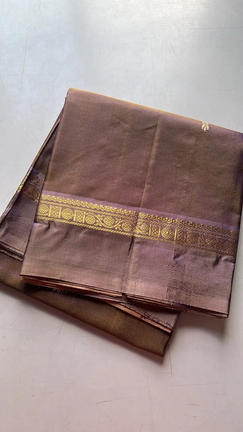 Vegan Silks | Chinnalampattu Saree – Smoky Amethyst