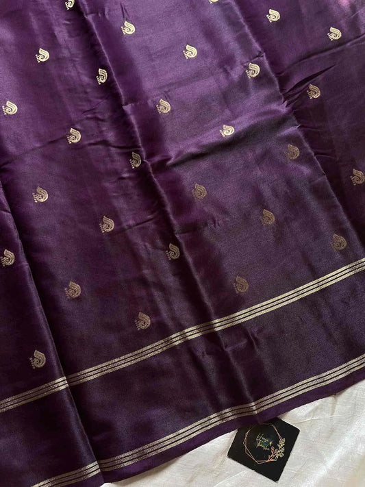 Crepe Silk Saree – Deep Grape