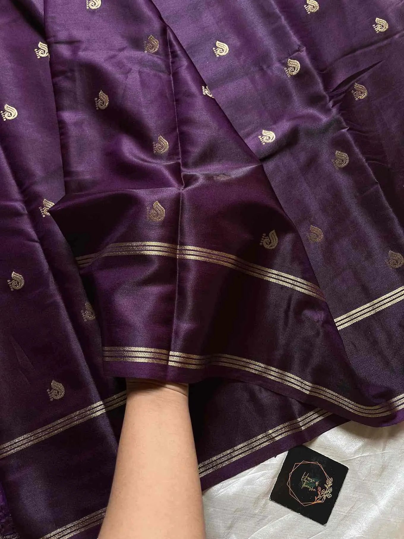 Crepe Silk Saree – Deep Grape