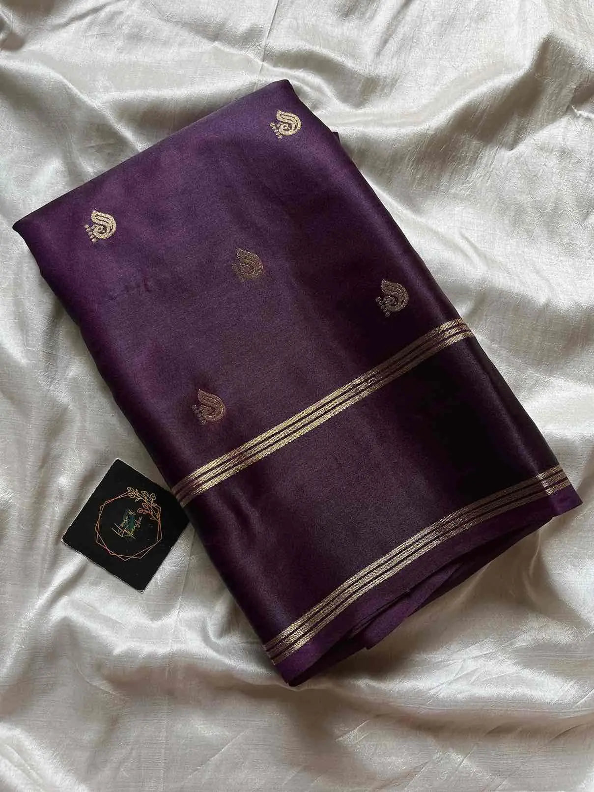 Crepe Silk Saree – Deep Grape