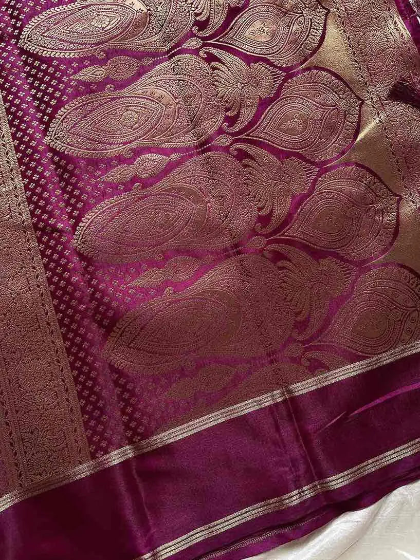 Crepe Silk Saree – Magenta