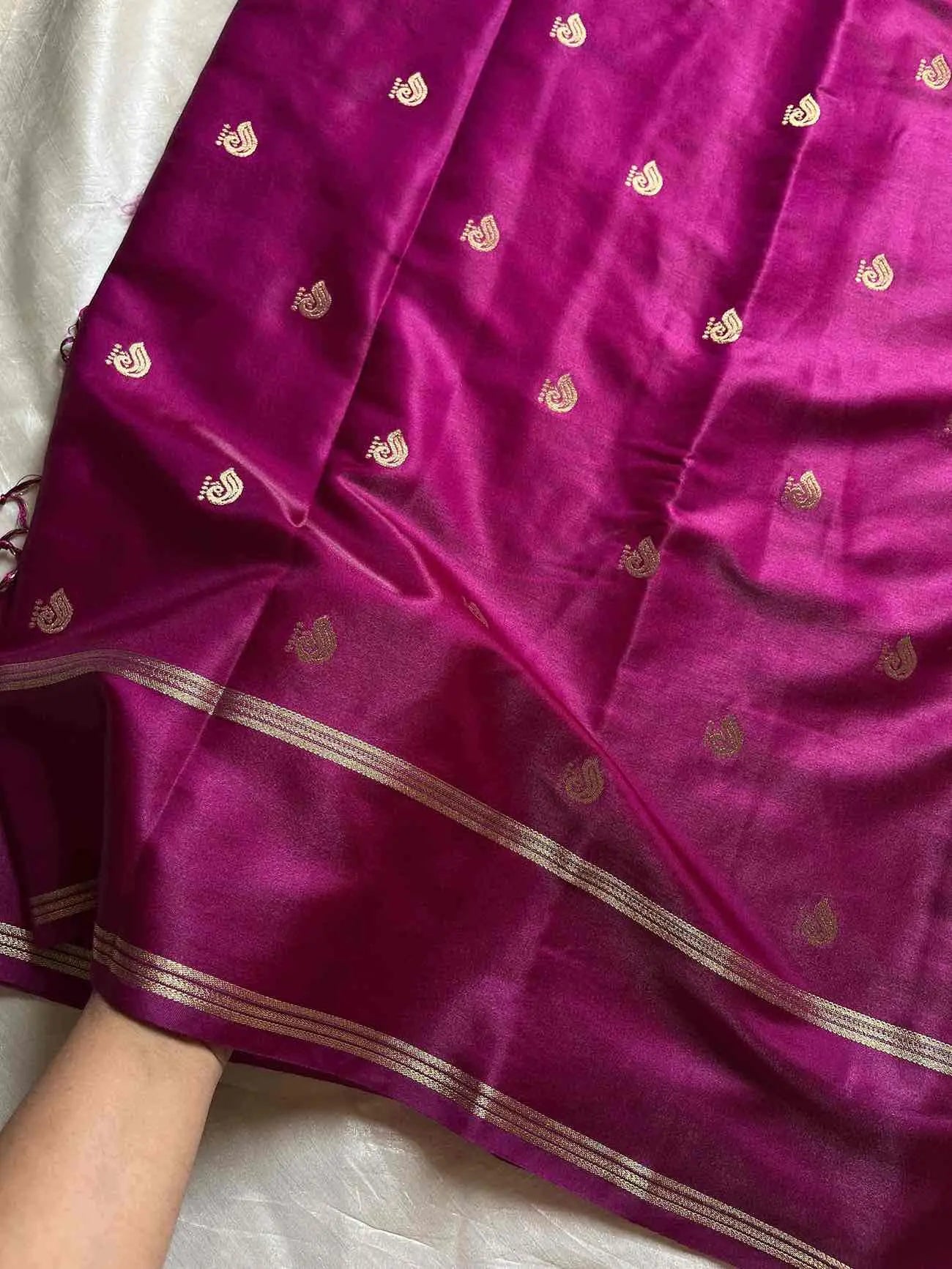 Crepe Silk Saree – Magenta