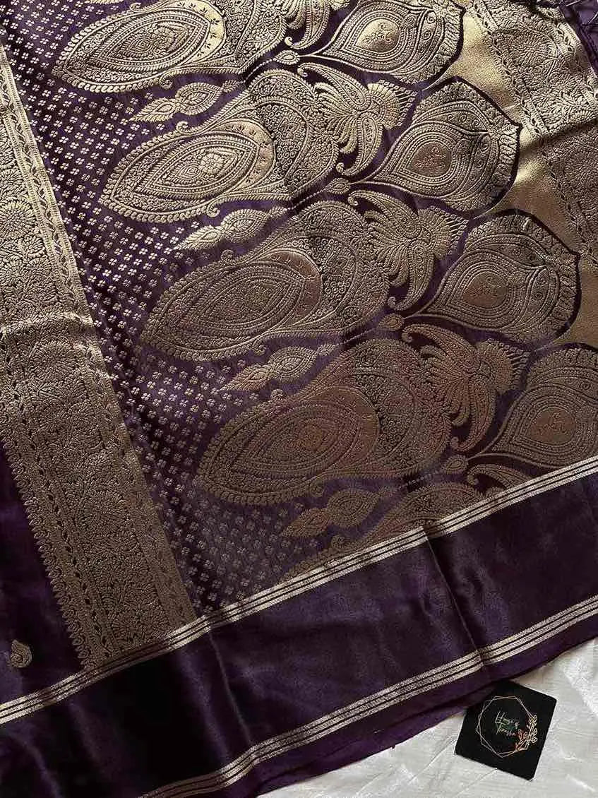 Crepe Silk Saree – Deep Grape