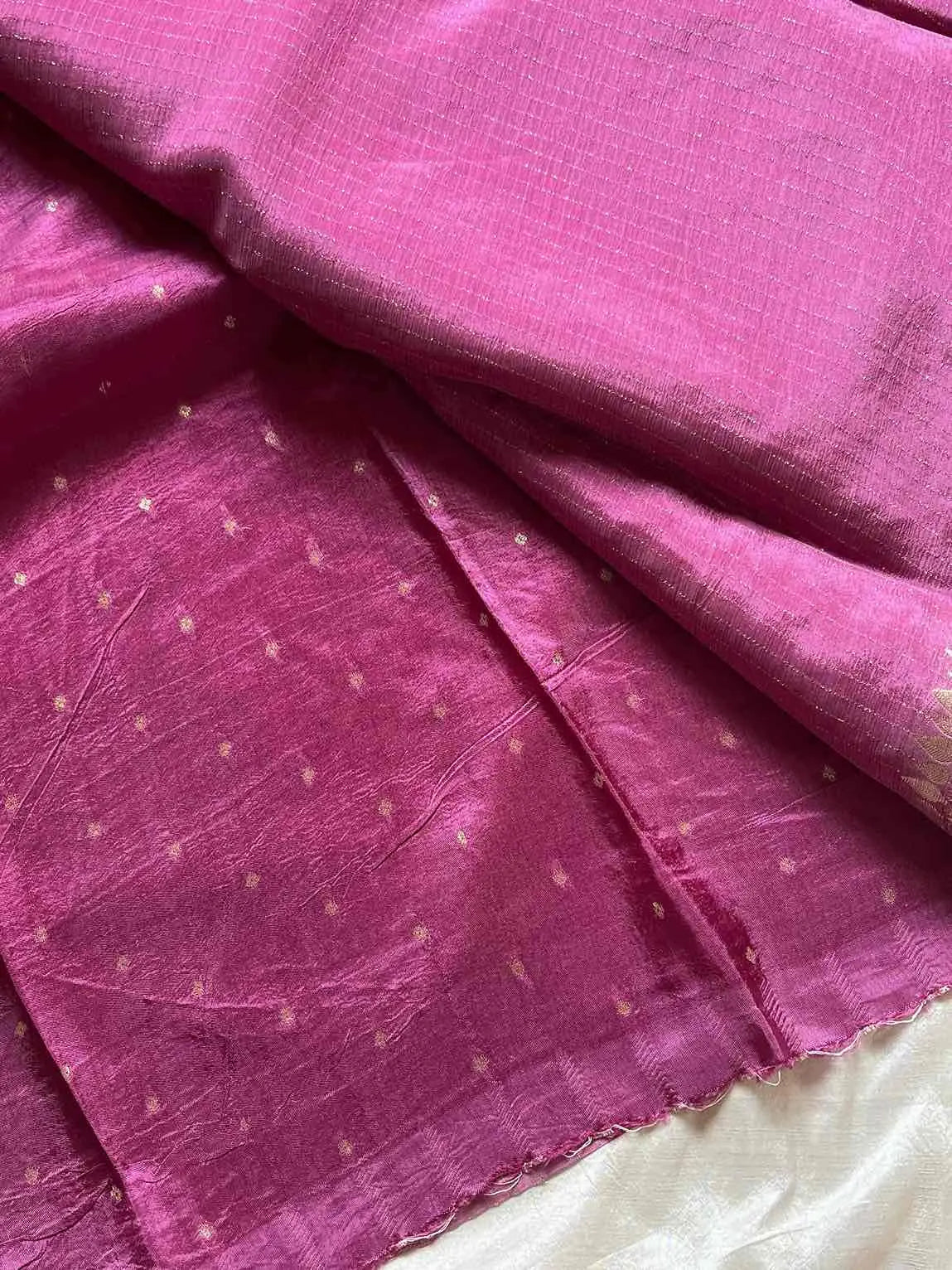 Soft Sheen Drapes – Lavender Viscose Georgette Saree | House of Thansha