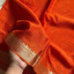 Soft Sheen Drapes – Orange Viscose Georgette Saree | House of Thansha