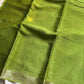 Soft Sheen Drapes – Green Viscose Georgette Saree | House of Thansha