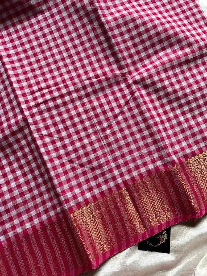 Mini Kattam – Pink Chettinadu cotton (Without Blouse)