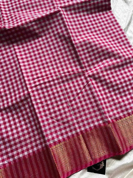 Mini Kattam – Pink Chettinadu cotton (Without Blouse)