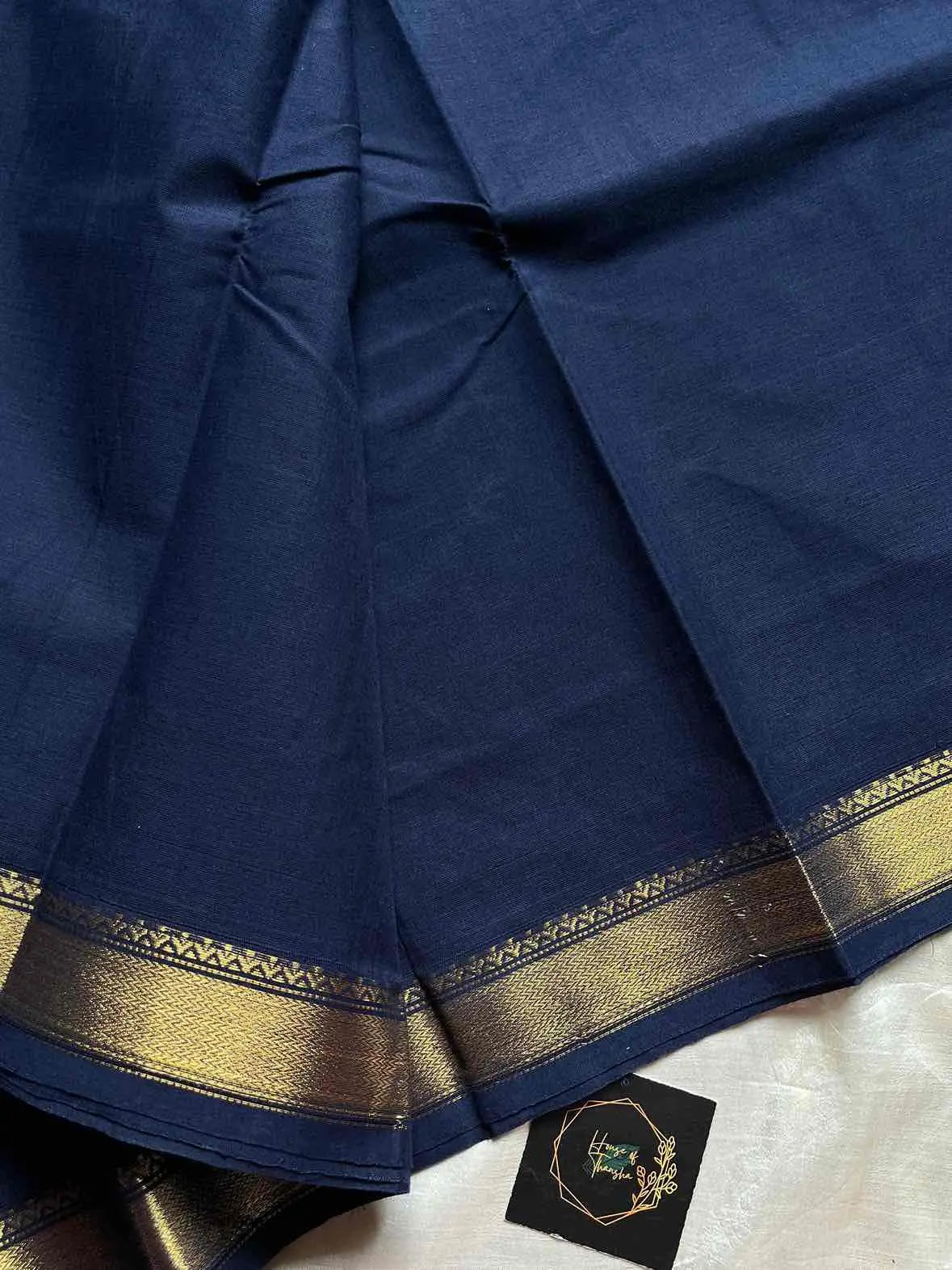 Subtle Weaves | Dark Blue Chettinadu Cotton Saree
