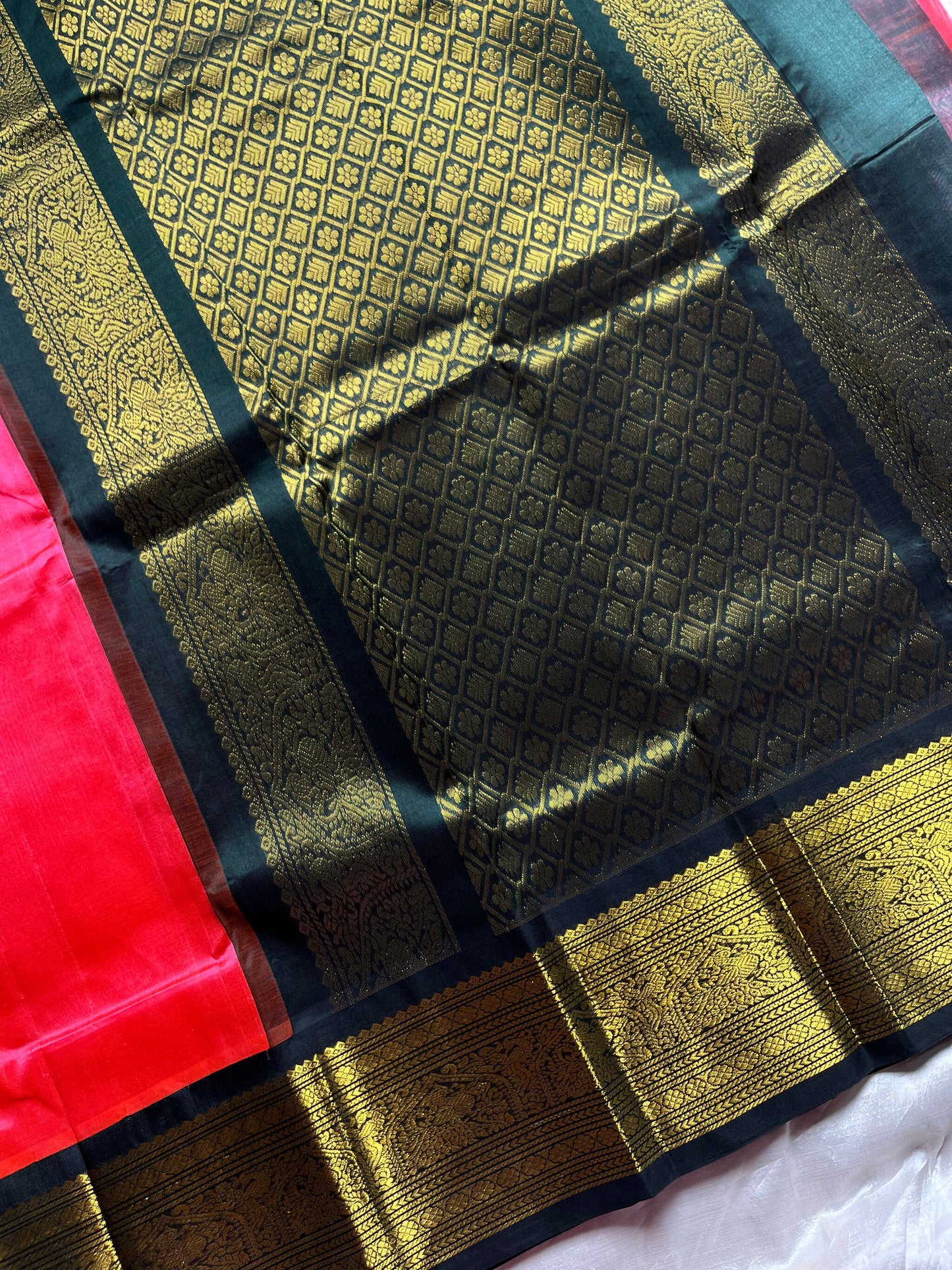 Vintage Edit | Peach Korvai Kanchivaram Silk Cotton Saree