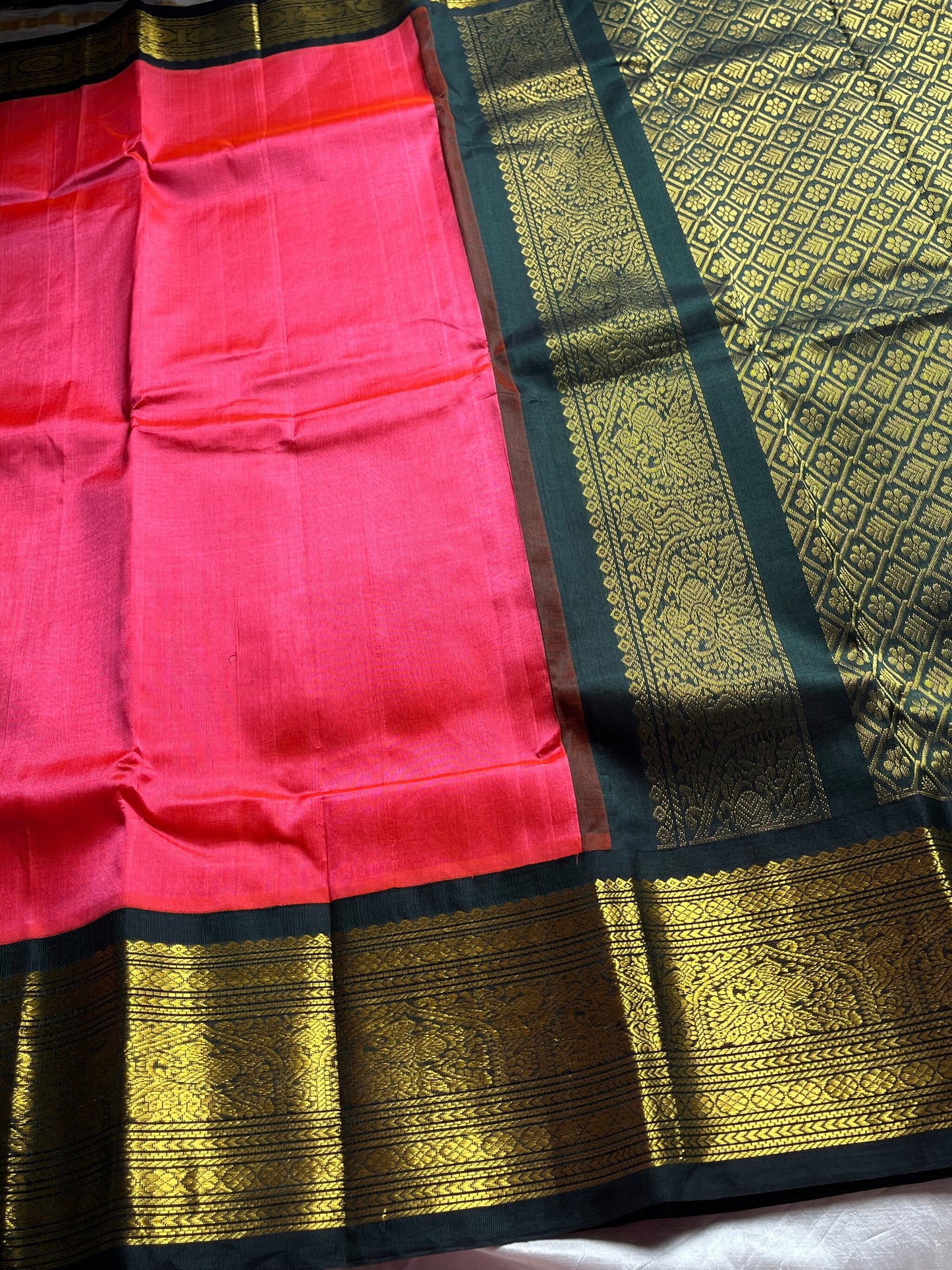 Vintage Edit | Peach Korvai Kanchivaram Silk Cotton Saree