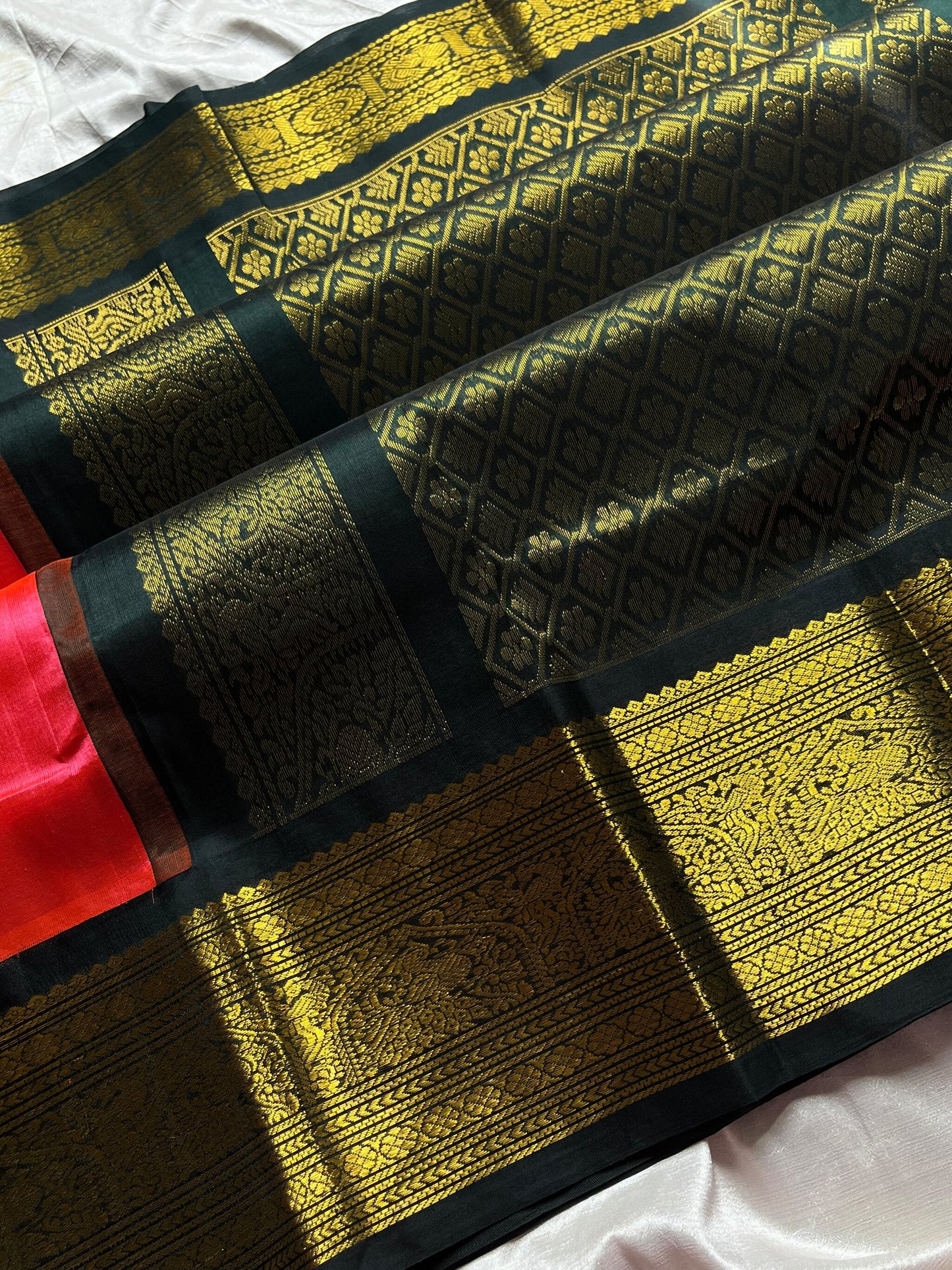 Vintage Edit | Peach Korvai Kanchivaram Silk Cotton Saree