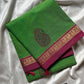 Green Kanchi Cotton Saree with small border and mango motif zari pallu – Zari & Thread Edit by House of Thansha
