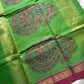 Green Kanchi Cotton Saree with small border and mango motif zari pallu – Zari & Thread Edit by House of Thansha